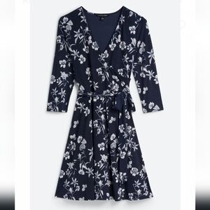 Floral Navy Wrap Dress